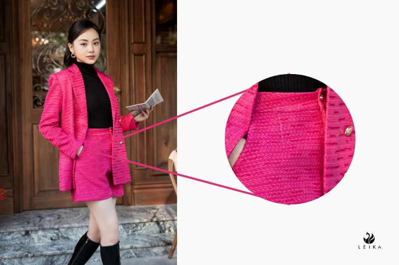 Quần short tweed túi chéo Quần short tweed túi chéo