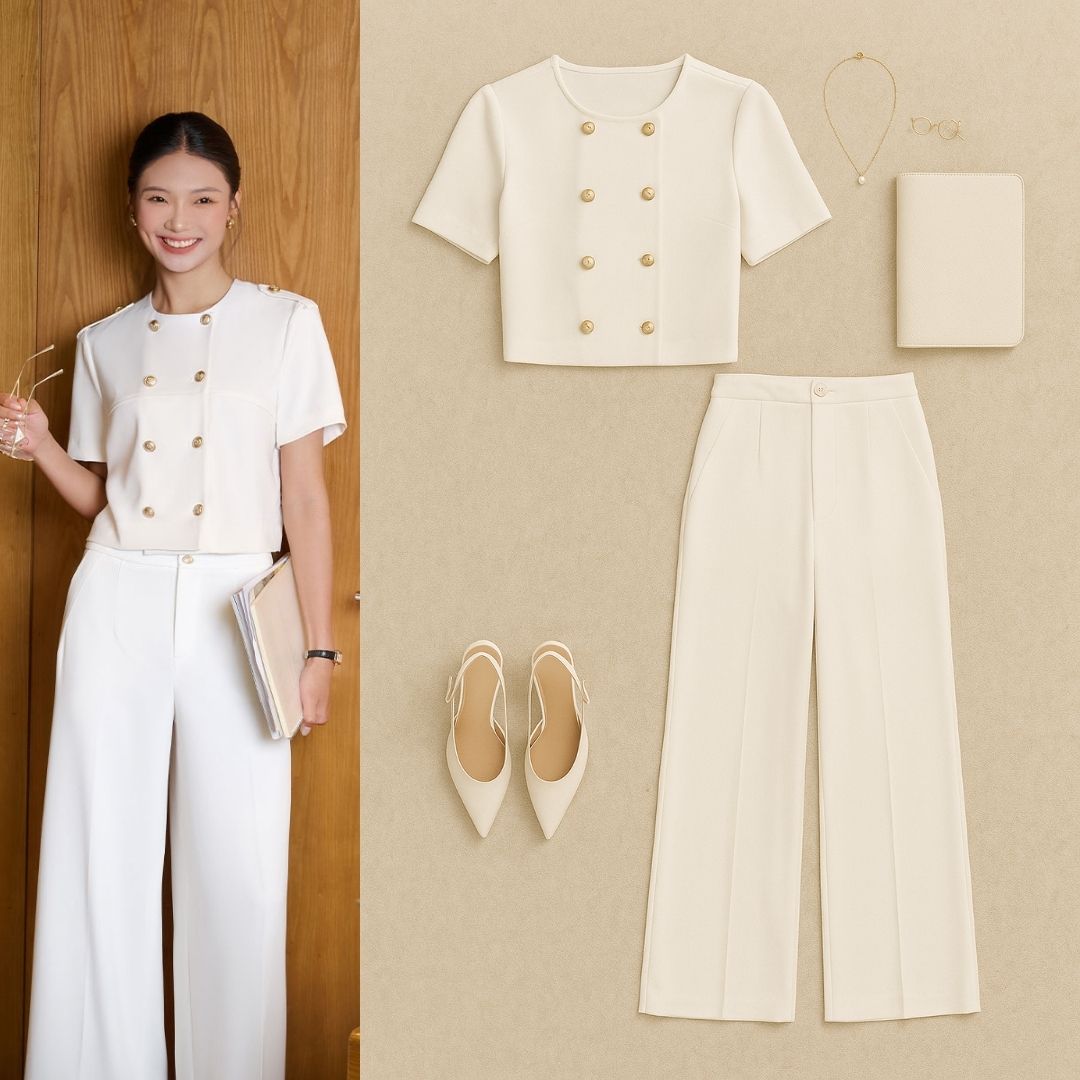 Áo kiểu CT croptop cá vai đính cúc áo kiểu croptop