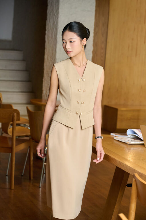 Áo khoác gile 2 hàng cúc