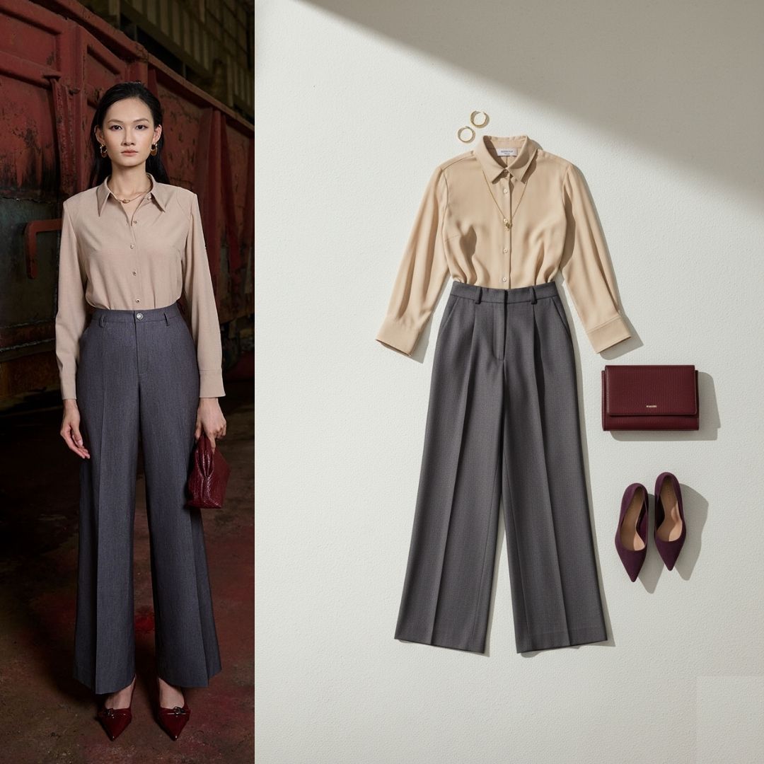 Sơ mi DT can vai có ken sơ mi dài tay