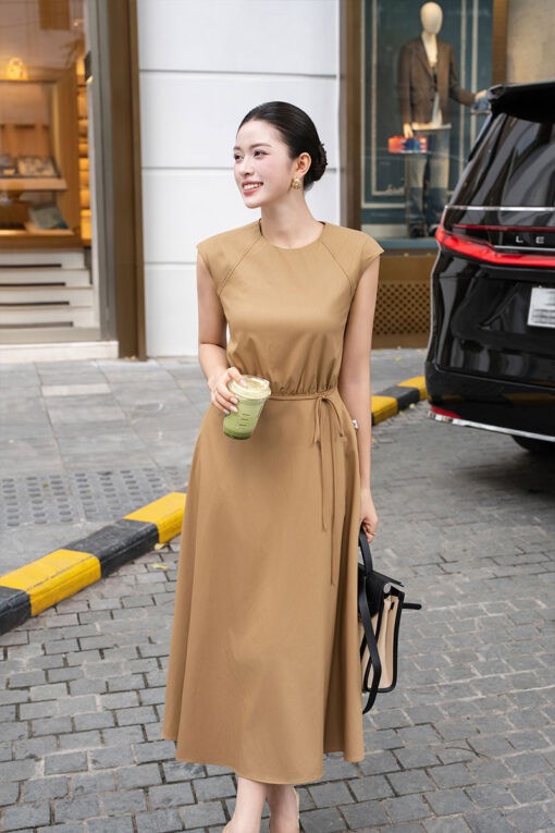 Đầm xoè SN nhúm eo, bong lưng