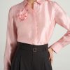 Sơ mi DT đính hoa ngực TT Sơ mi DT đính hoa ngực TT