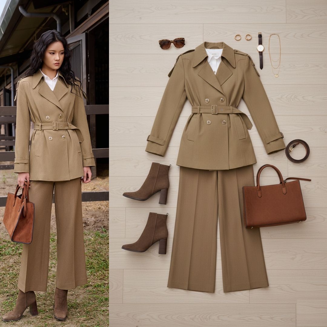 Áo măng tô dáng lửng cá vai chờm tay áo măng tô dáng lửng