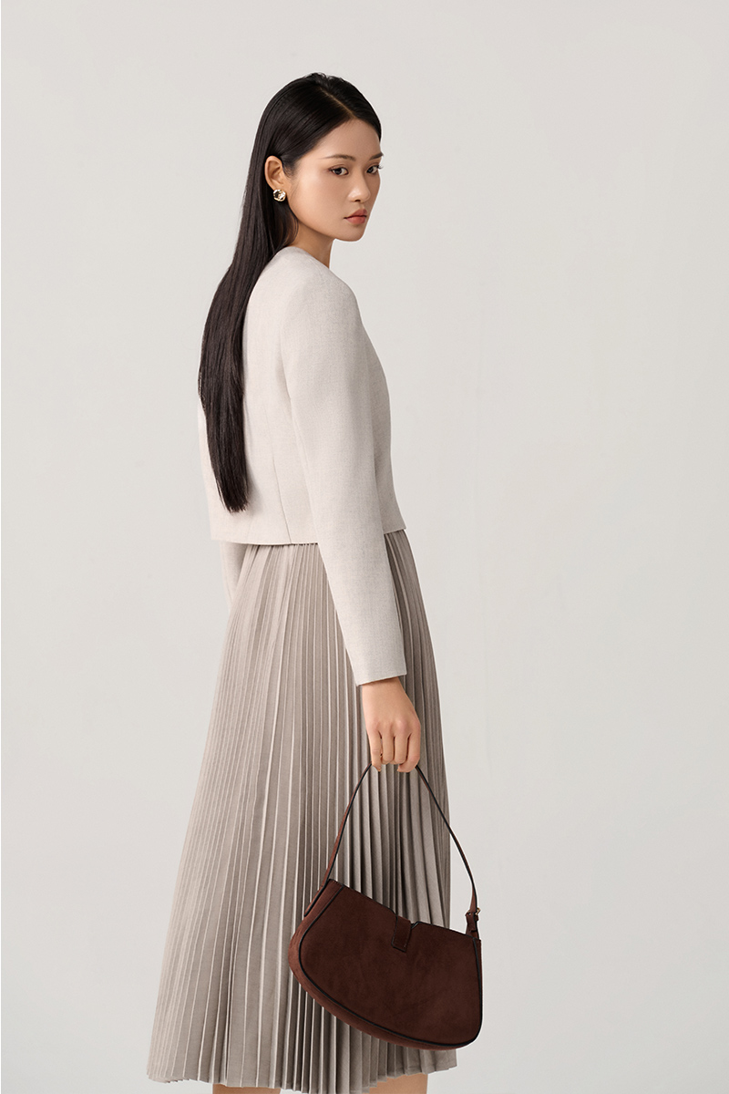 Áo khoác tweed croptop cổ V nẹp 1 cúc Áo khoác tweed croptop cổ V nẹp 1 cúc