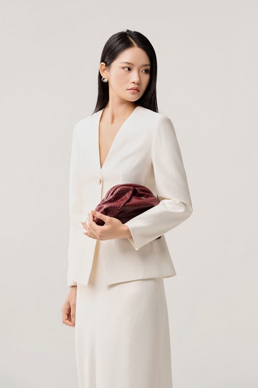 Áo vest dài tay dáng ôm cổ V