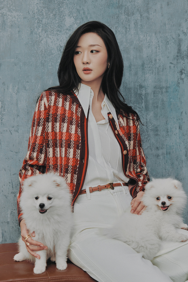 Áo khoác len dệt hoạ tiết cơi giả Áo khoác len dệt hoạ tiết cơi giả