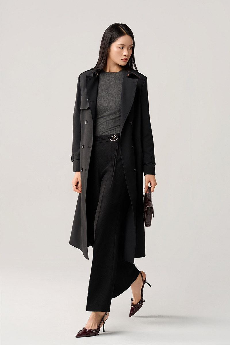 Quần loe dây đai kẹp sườn khoá sau Quần loe dây đai kẹp sườn khoá sau