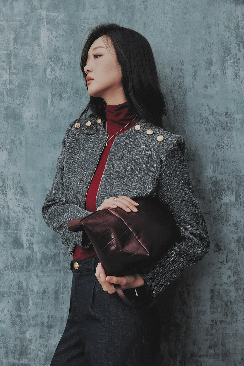 Áo khoác tweed cài khoá đính cúc TT Áo khoác tweed cài khoá đính cúc TT