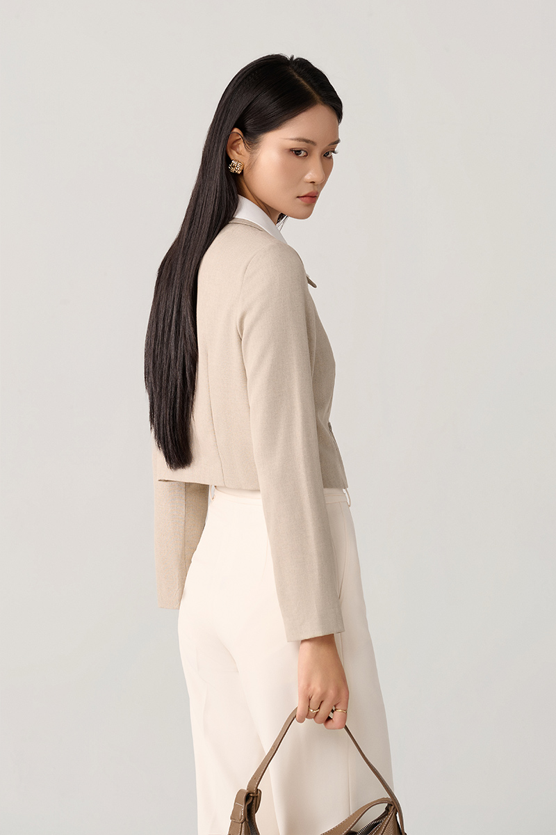 Áo kiểu DT croptop cổ đôi phối Áo kiểu DT croptop cổ đôi phối