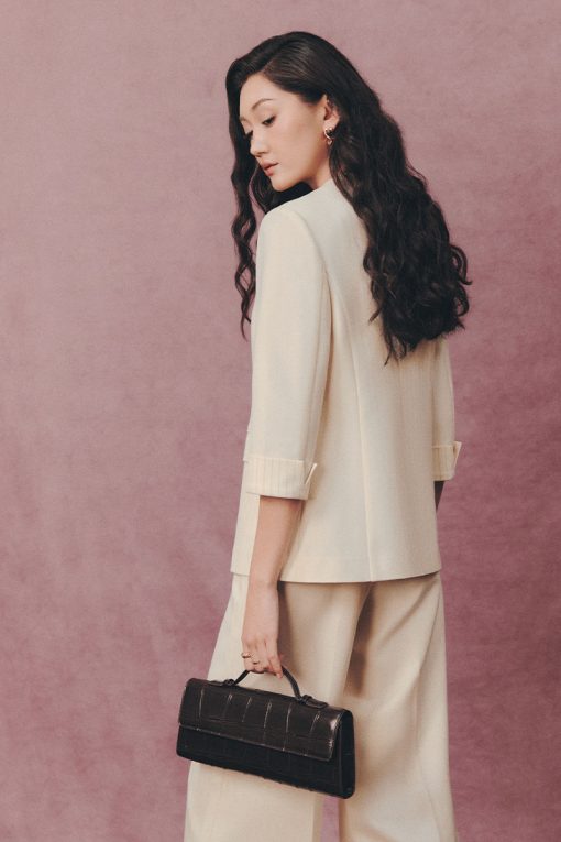 Áo vest LT cổ phối kẻ, tay lơ vê