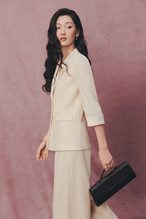 Áo vest LT cổ phối kẻ, tay lơ vê