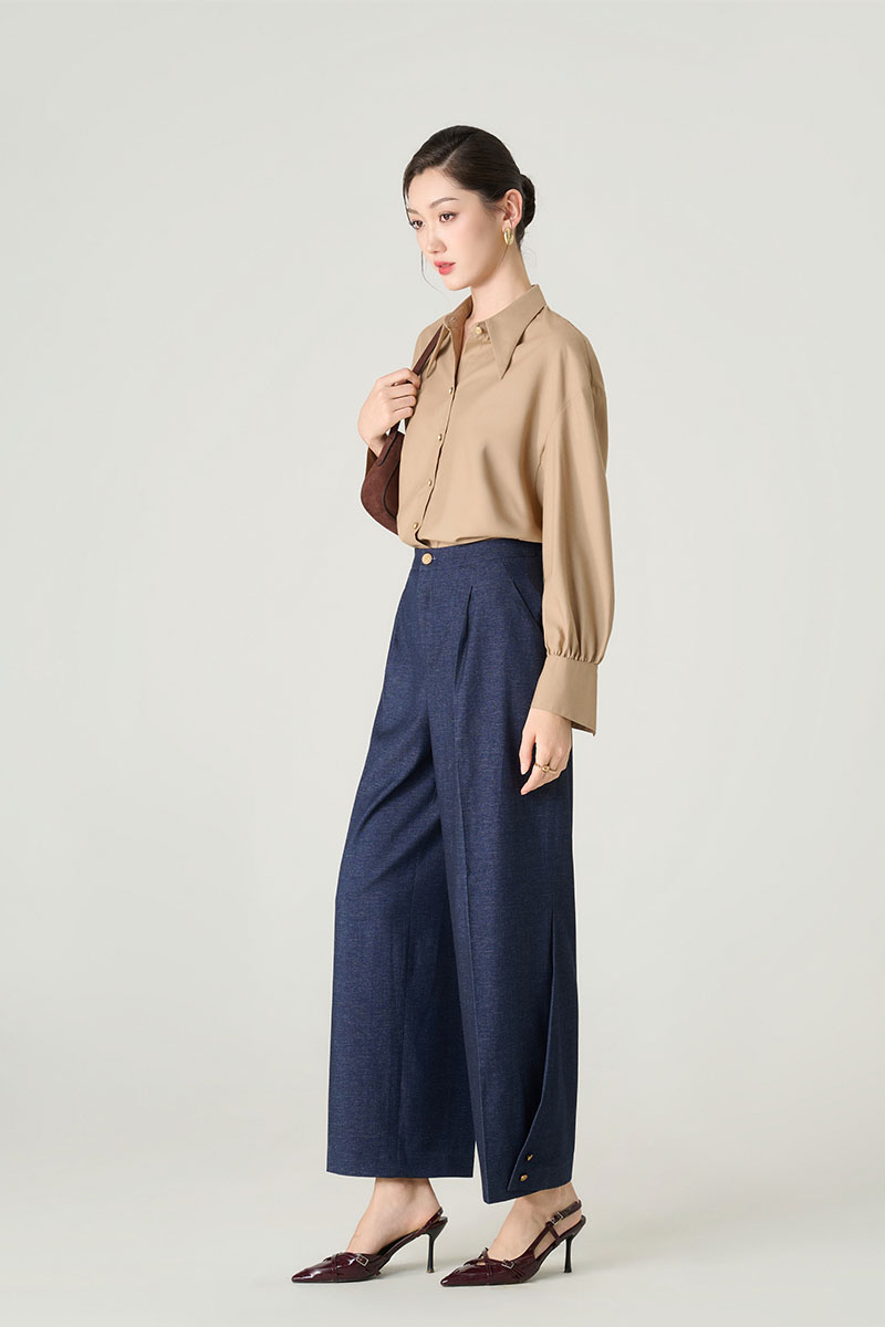 Quần gaucho gấu lật đính cúc Quần gaucho gấu lật đính cúc