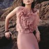 Chân váy xoè rủ basic Áo kiểu SN croptop hoa 3D