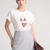 Áo thun CT tay liền in hình bikini Áo thun CT tay liền in hình bikini