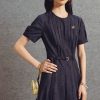 Đầm xoè denim thân bấu mí đai eo TT Đầm xoè denim thân bấu mí đai eo TT