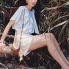 Sơ mi CT chun gấu cổ đính nơ Sơ mi CT chun gấu cổ đính nơ