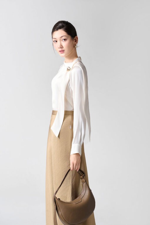 Sơ mi DT dây nơ liền cổ