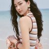Áo len SN kẻ phối cổ cài nẹp Áo len SN kẻ phối cổ cài nẹp