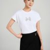 Áo thun CT tay liền in hình nơ Áo thun CT tay liền in hình nơ
