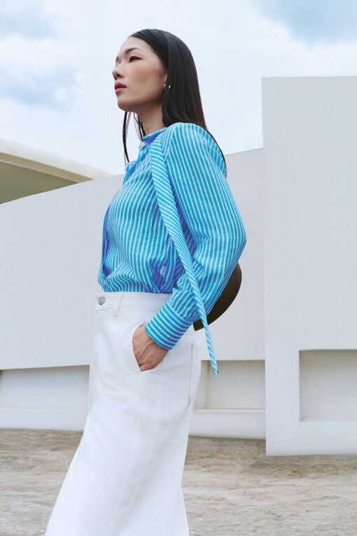 Sơ mi DT cổ thắt cravat