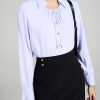 Sơ mi DT họng cổ nhúm buộc dây Sơ mi DT họng cổ nhúm buộc dây