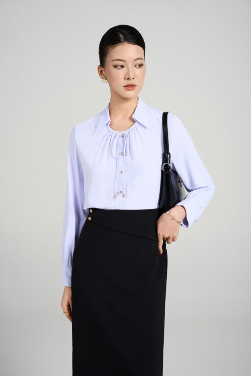 Chân váy suông tà bong cạp