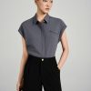 Sơ mi chờm vai cơi ngực vát chéo