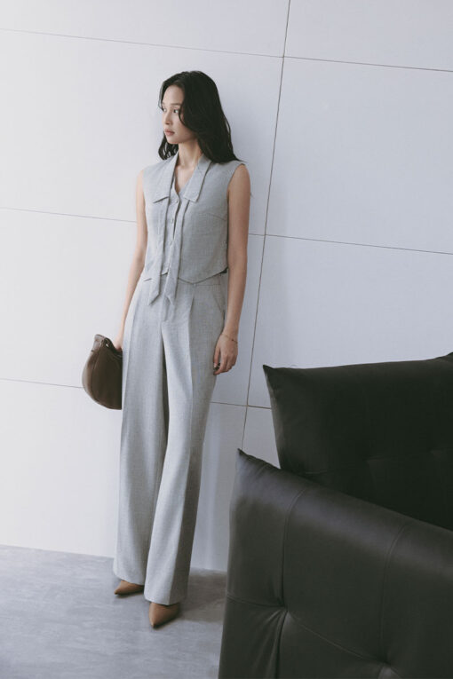 Quần suông xếp ly túi vát cong