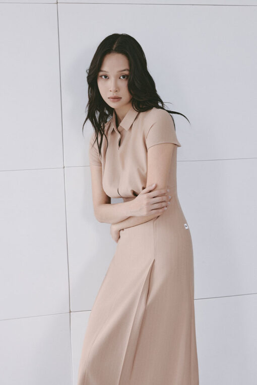 Đầm ôm can bong, TT xếp ly eo