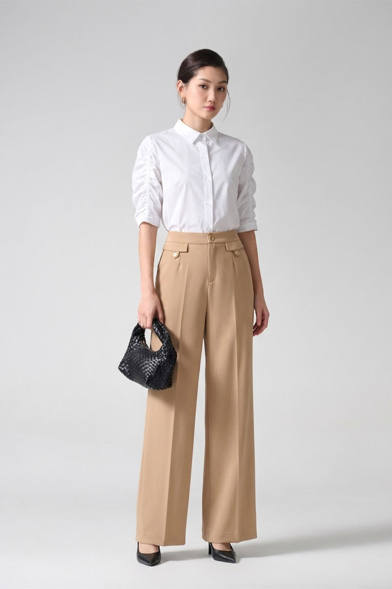 Sơ mi CT Bamboo croptop tay rút nhún Sơ mi CT Bamboo croptop tay rút nhún