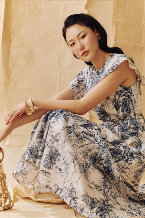 New arrivals Đầm xoè hoạ tiết bong vai can bổ thân