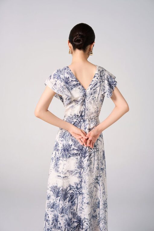 New arrivals Đầm xoè hoạ tiết bong vai can bổ thân