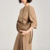 Quần suông ly chéo quai nhê cạp Áo vest croptop tay lỡ cổ V