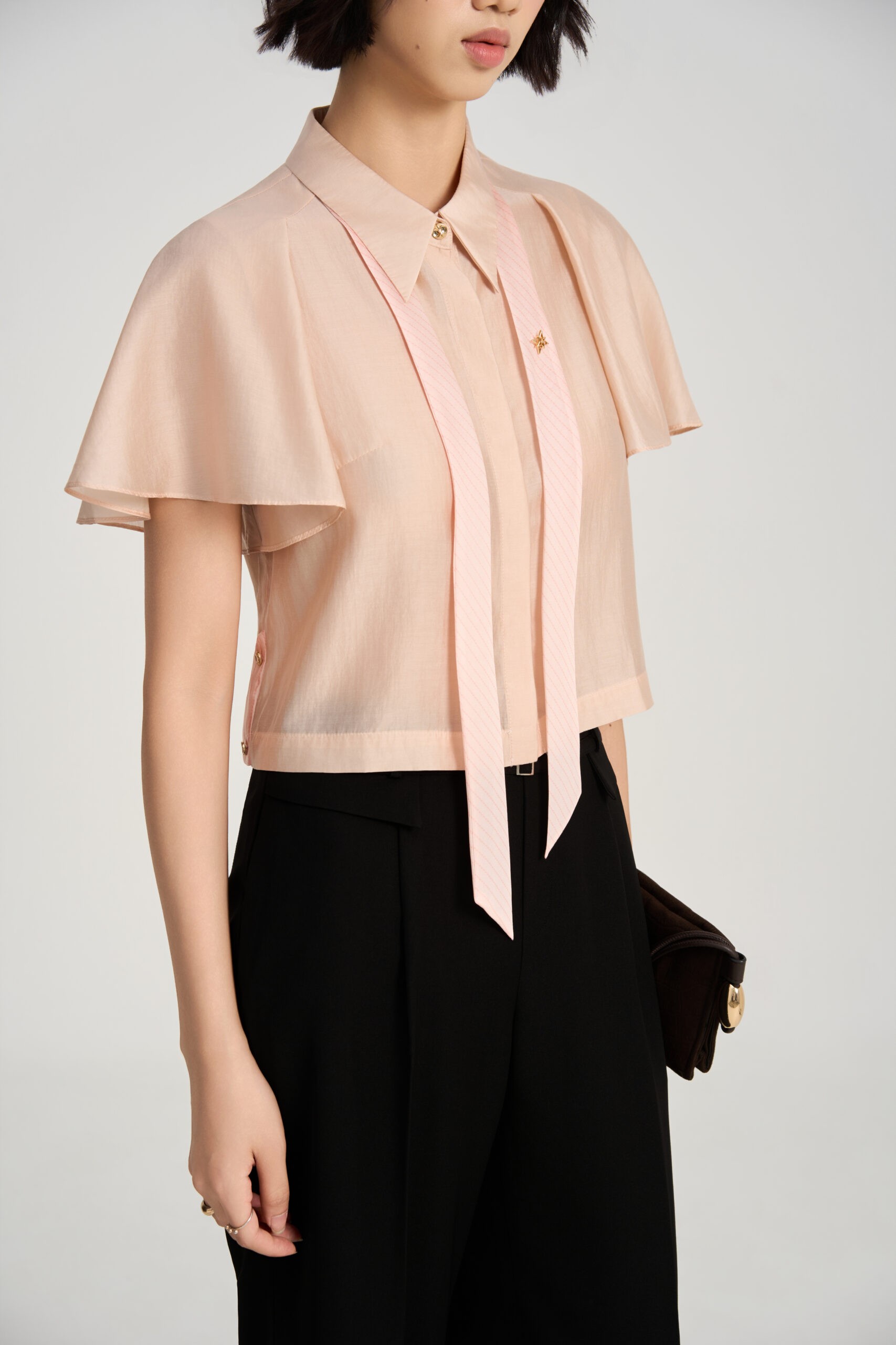 Sơ mi CT croptop phối tơ kẻ Sơ mi CT croptop phối tơ kẻ