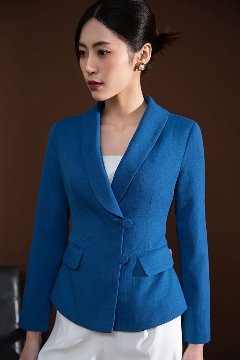 Bộ vest nữ GUCCI* màu xanh dương hoạ tiết vân nổi cực đẹp sang VIP 1:1 –  lien fashion