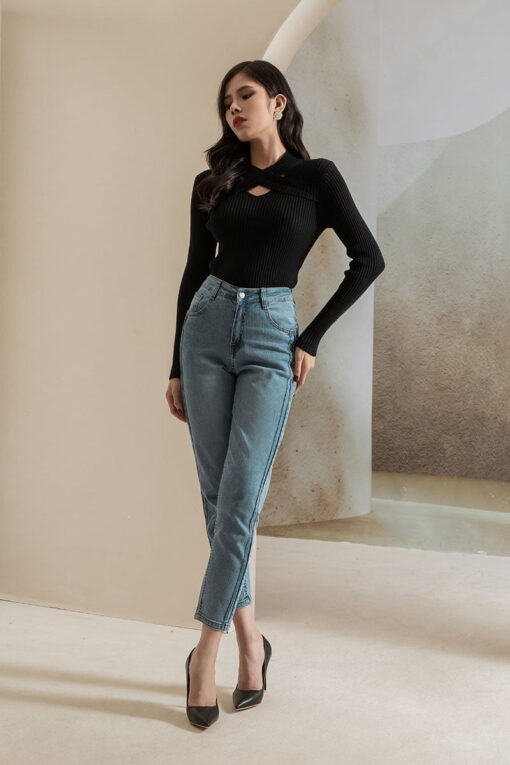 Quần jeans baggy bấu ly