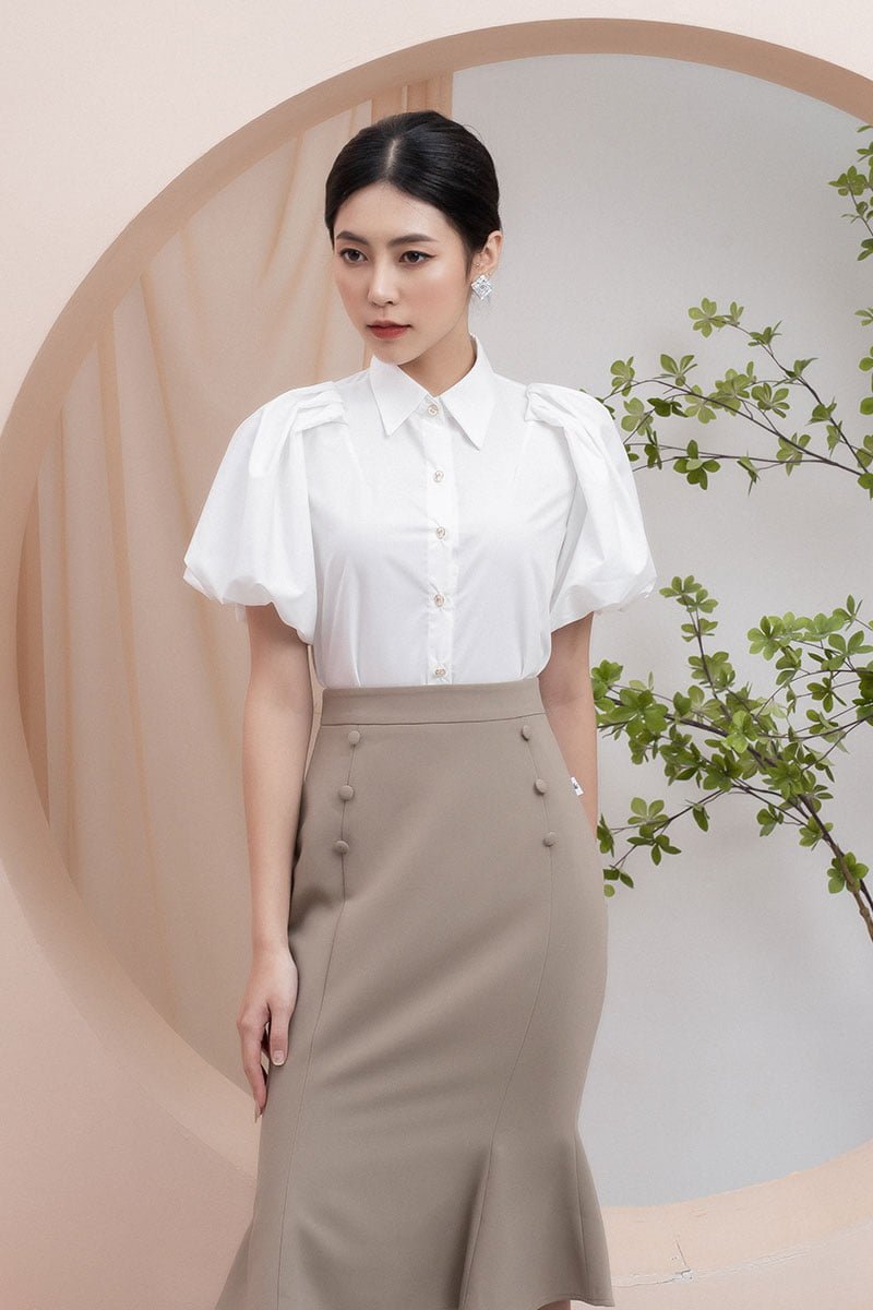 Chân váy jean  Chân váy bò dáng dài cúc trước vạt high low  Shopee Việt  Nam