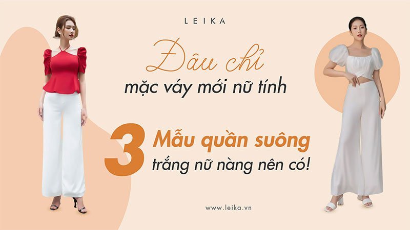 quần suông trắng nữ