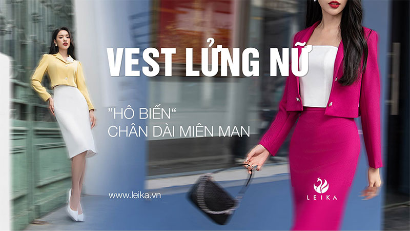Áo Vest Công Sở Nữ NK Fashion Thiết Kế Dáng Lửng Dài Tay Kèm Cúc Bọc