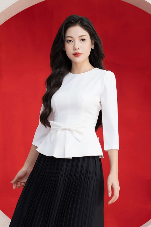 Áo kiểu tay lỡ nơ eo
