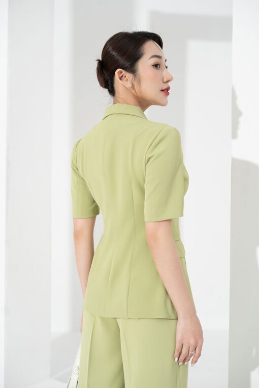 Áo vest ôm cổ phối tay cộc