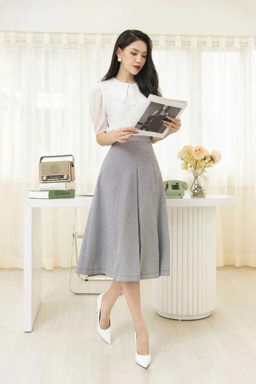 Chân váy nữ công sở dáng xòe thanh lịch thời trang GUMAC VE01011 - BVE00013  | Shopee Việt Nam