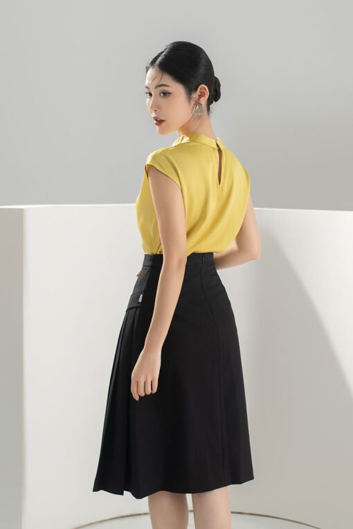 Chân váy xòe xếp ly 1 bên