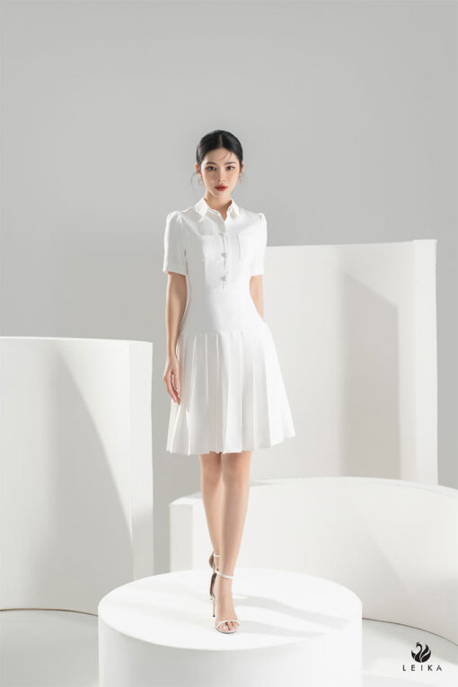 Đầm Sơ Mi Thô Hàn Xinh JOLIE Nữ [FREESHIP] Váy suông dáng rộng tay lỡ,  thiết kế viền eo màu TRẮNG | BE cá tính Ulzzang | Shopee Việt Nam
