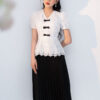 Áo Peplum ren phối nơ