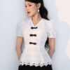 Áo Peplum ren phối nơ