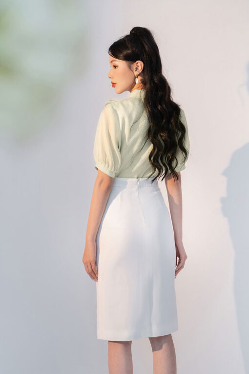 Chân váy suông bổ phối lé