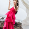 Đầm yếm bấu ly ngực bèo tầng