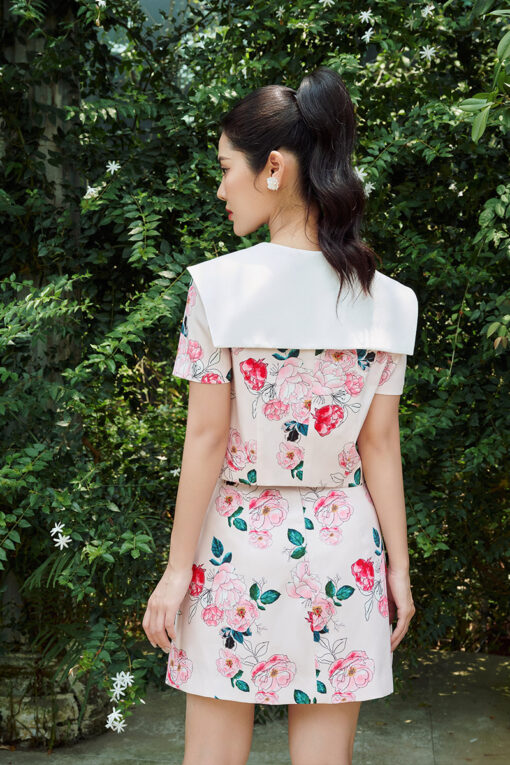 Áo kiểu crotop phối cổ