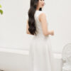 Đầm xòe A phối cổ nơ